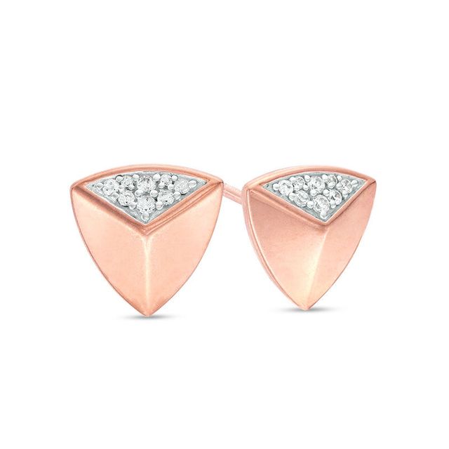 0.05 CT. T.W. Diamond Triangle Stud Earrings in 10K Rose Gold|Peoples Jewellers