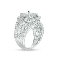 2.00 CT. T.W. Princess-Cut Composite Diamond Double Frame Engagement Ring in 10K White Gold|Peoples Jewellers