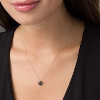 0.25 CT. T.W. Enhanced Black Composite Diamond Cushion Pendant in 10K White Gold|Peoples Jewellers