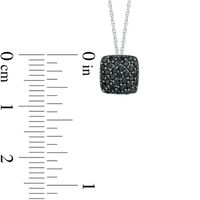 0.25 CT. T.W. Enhanced Black Composite Diamond Cushion Pendant in 10K White Gold|Peoples Jewellers