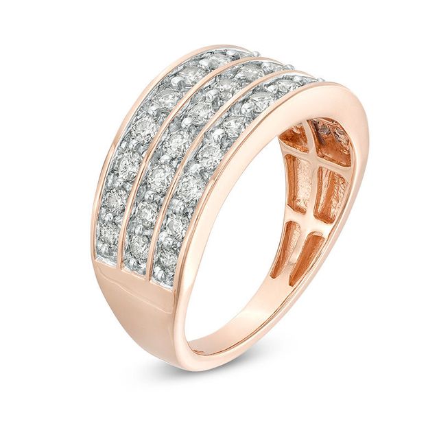 1.00 CT. T.W. Diamond Multi-Row Anniversary Band in 10K Rose Gold|Peoples Jewellers