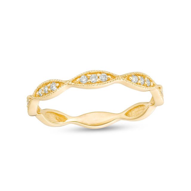 0.085 CT. T.W. Diamond Marquise Frame Vintage-Style Band in 10K Gold