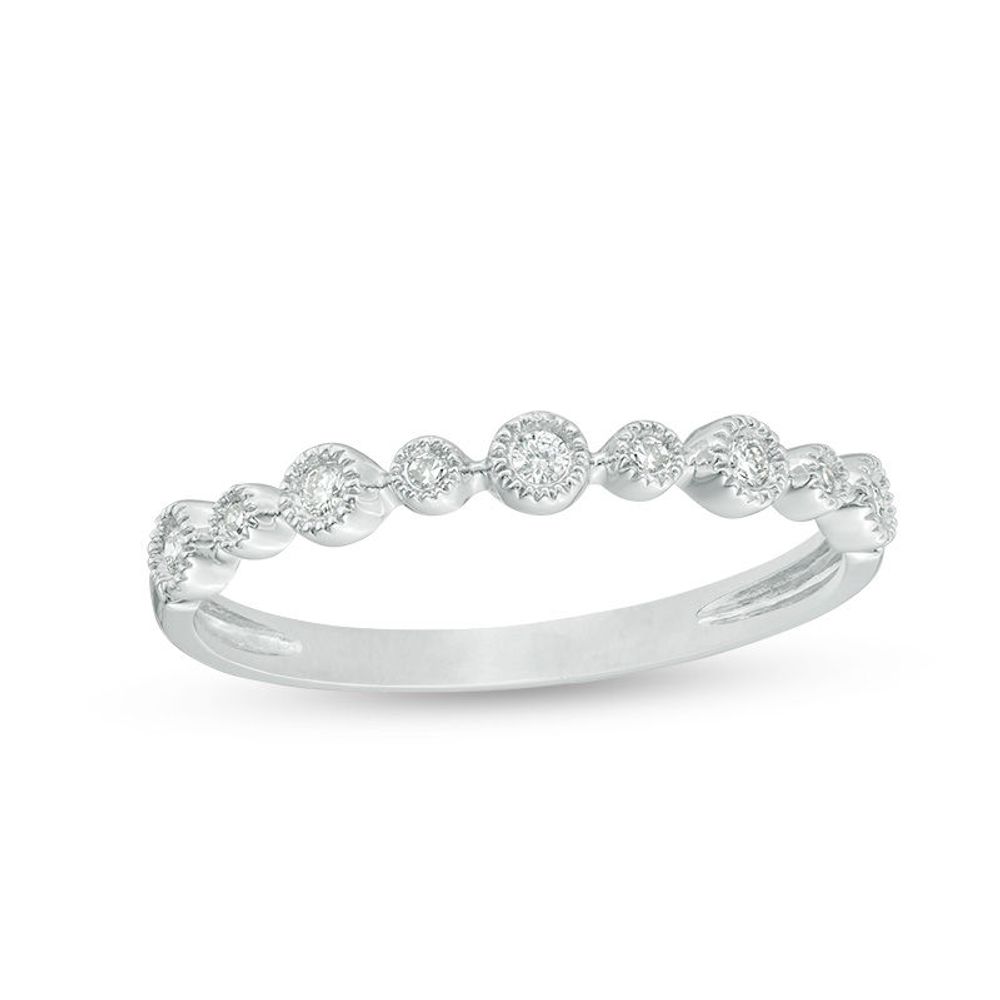 0.07 CT. T.W. Diamond Bezel-Set Anniversary Band in 10K Gold|Peoples Jewellers