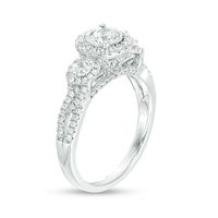 0.95 CT. T.W. Diamond Past Present Future® Frame Engagement Ring in 14K White Gold|Peoples Jewellers