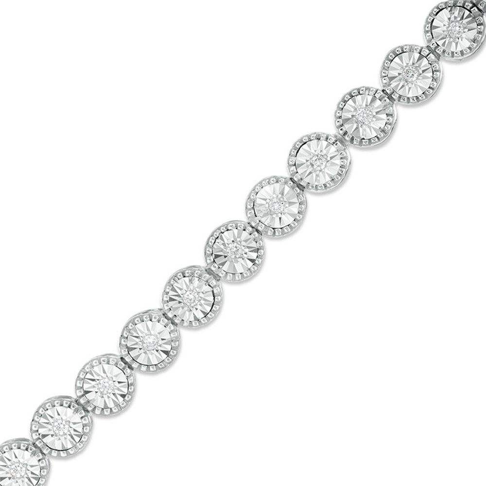 0.23 CT. T.W. Diamond Tennis Bracelet in Sterling Silver|Peoples Jewellers