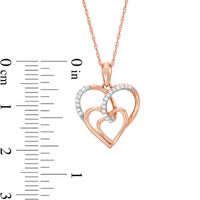0.07 CT. T.W. Diamond Triple Swirl Heart Pendant in 10K Rose Gold|Peoples Jewellers