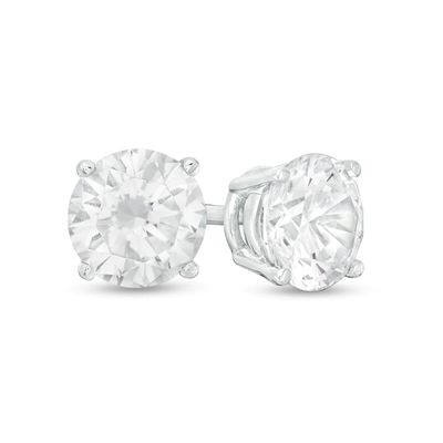 CT. T.W. Certified Canadian Diamond Solitaire Stud Earrings in 18K White Gold (H/SI2)|Peoples Jewellers