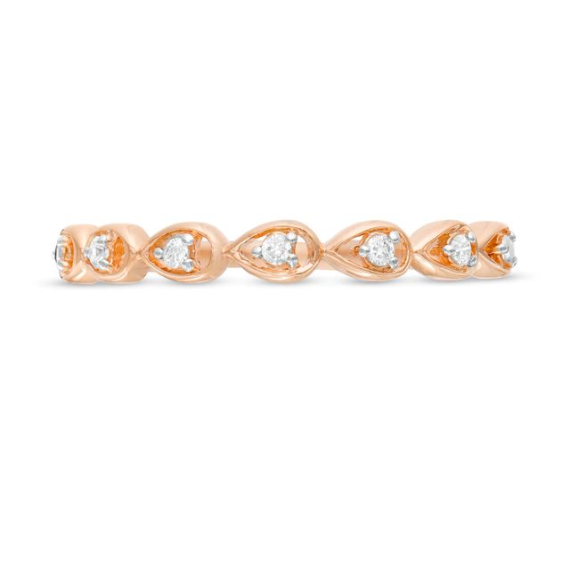 0.06 CT. T.W. Diamond Teardrop Frames Band in 10K Rose Gold|Peoples Jewellers