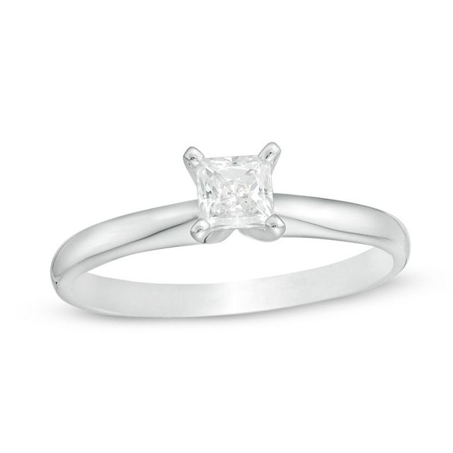 0.50 CT. Princess-Cut Diamond Solitaire Engagement Ring in 14K White Gold (J/I3)|Peoples Jewellers
