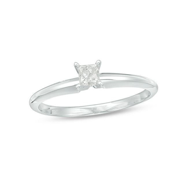 0.20 CT. Princess-Cut Diamond Solitaire Engagement Ring in 14K White Gold|Peoples Jewellers