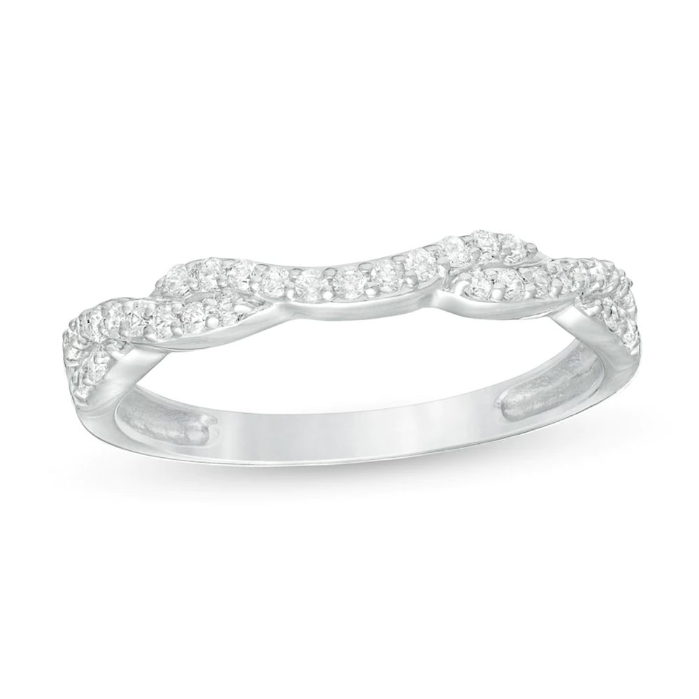 0.20 CT. T.W. Diamond Twist Contour Anniversary Band in 14K White Gold|Peoples Jewellers