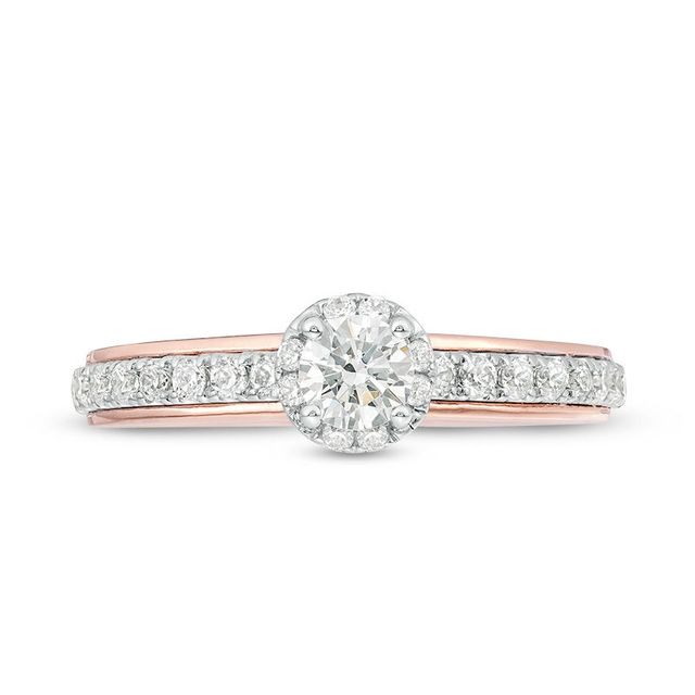 Vera Wang Love Collection 0.60 CT. T.W. Diamond Frame Engagement Ring in 14K Two-Tone Gold|Peoples Jewellers
