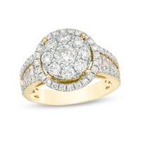 2.01 CT. T.W. Diamond Double Frame Multi-Row Engagement Ring in 14K Gold|Peoples Jewellers