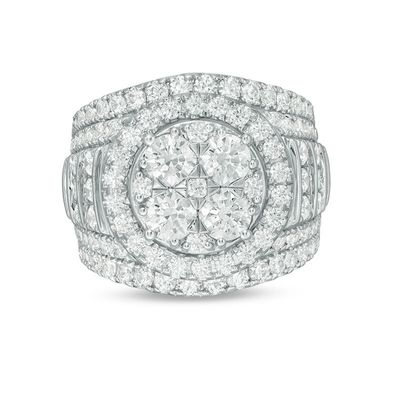4.01 CT. T.W. Composite Diamond Double Frame Engagement Ring in 14K White Gold|Peoples Jewellers