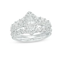 1.75 CT. T.W. Marquise Diamond Frame Multi-Row Engagement Ring in 14K White Gold|Peoples Jewellers