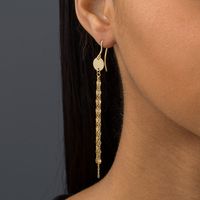 Triple Strand Mirror Chain Drop Earrings in 14K Gold|Peoples Jewellers