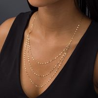 Italian Gold 030 Gauge Triple Strand Mirror Chain Necklace in 14K Gold - 20"|Peoples Jewellers