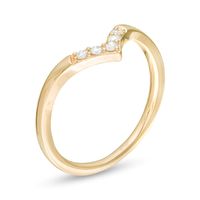 0.085 CT. T.W. Diamond Five Stone Chevron Anniversary Band in 10K Gold|Peoples Jewellers