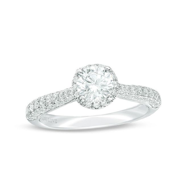 Vera Wang Love Collection 1.23 CT. T.W. Diamond Frame Engagement Ring in 14K White Gold|Peoples Jewellers