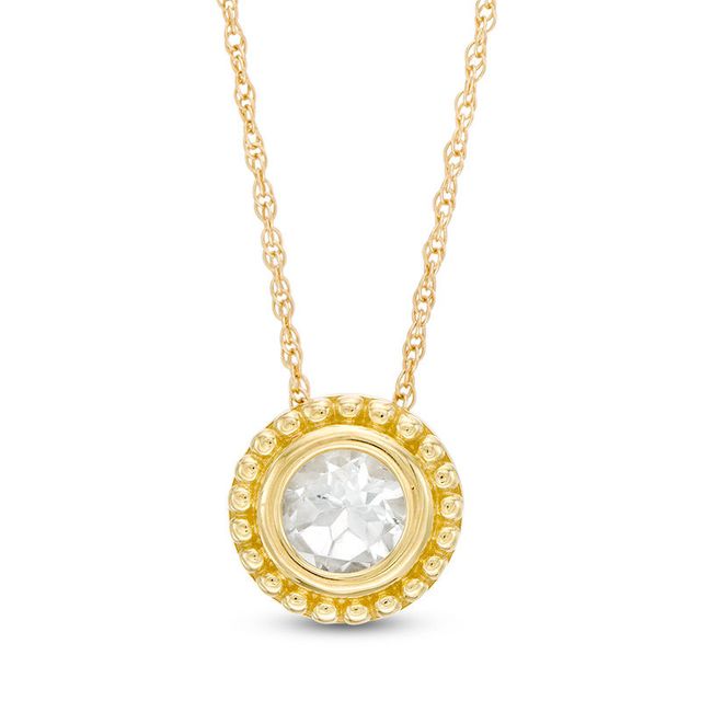 5.0mm Topaz Bead Frame Pendant in 10K Gold|Peoples Jewellers