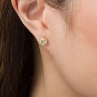 4.0mm Topaz Bead Frame Stud Earrings in 10K Gold|Peoples Jewellers