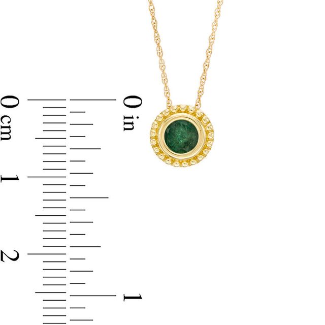 5.0mm Emerald Bead Frame Pendant in 10K Gold