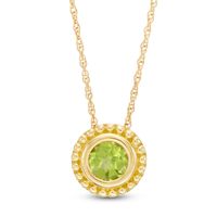 5.0mm Peridot Bead Frame Pendant in 10K Gold|Peoples Jewellers