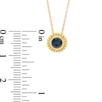 5.0mm Blue Sapphire Bead Frame Pendant in 10K Gold|Peoples Jewellers