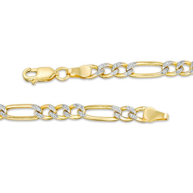 Italian Gold Men's 120 Gauge Diamond-Cut Figaro Chain Necklace in 14K Two-Tone Gold - 22"|Peoples Jewellers