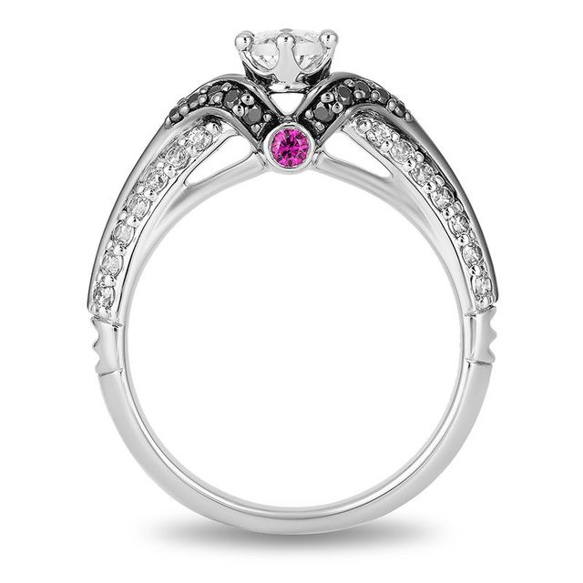 Enchanted Disney Villains Evil Queen 1.00 CT. T.W. Oval Diamond Engagement Ring in 14K White Gold with Black Rhodium|Peoples Jewellers