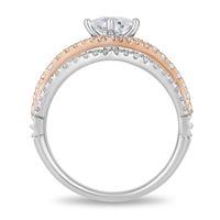 Enchanted Disney Aurora 1.00 CT. T.W. Princess-Cut Diamond Tilted Bypass Frame Engagement Ring in 14K Two-Tone Gold|Peoples Jewellers