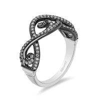 Enchanted Disney Villains Ursula 0.33 CT. T.W. Diamond Intertwining Tentacle Ring in 14K White Gold and Black Rhodium|Peoples Jewellers