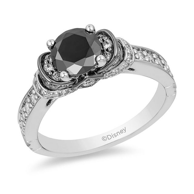 Enchanted Disney Villains Evil Queen 1.50 CT. T.W. Black and White Diamond Engagement Ring in 14K White Gold|Peoples Jewellers