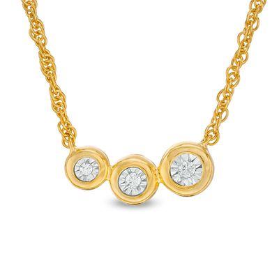0.05 CT. T.W. Diamond Graduating Circles Necklace in 10K Gold|Peoples Jewellers