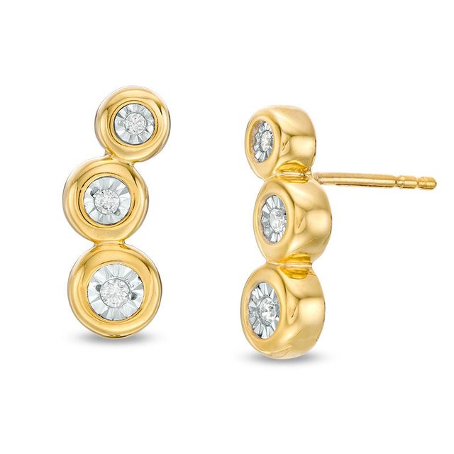 0.10 CT. T.W. Diamond Graduating Circles Drop Earrings in 10K Gold|Peoples Jewellers