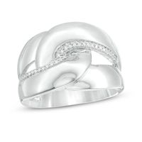 0.10 CT. T.W. Diamond Link Ring in Sterling Silver|Peoples Jewellers