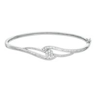 0.75 CT. T.W. Composite Diamond Bypass Bangle in 10K White Gold|Peoples Jewellers