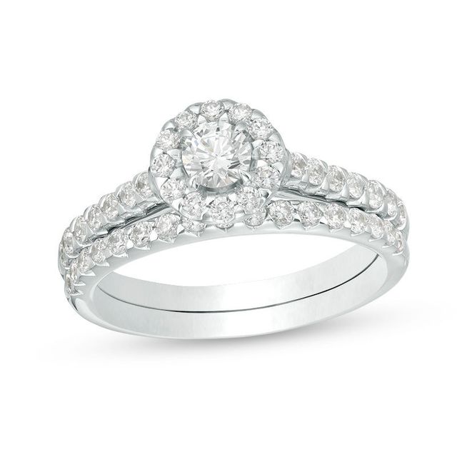 CT. T.W. Diamond Frame Bridal Set in 14K White Gold|Peoples Jewellers