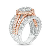 3.00 CT. T.W. Composite Diamond Frame Multi-Row Engagement Ring in 10K Two-Tone Gold|Peoples Jewellers