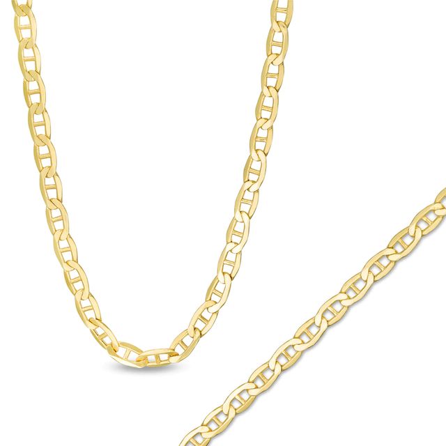 Italian Gold Men's 3.1mm Mariner Chain Necklace and Bracelet Set in 14K Gold|Peoples Jewellers