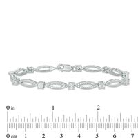 Diamond Accent Marquise Link Bracelet in Sterling Silver - 7.25"|Peoples Jewellers