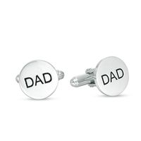 Men's Round Engravable Cuff Links in Sterling Silver (1 Line)|Peoples Jewellers