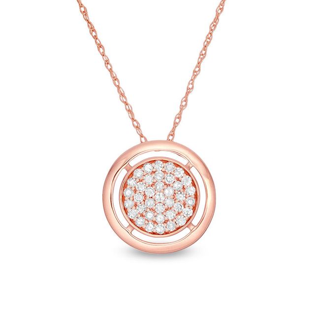 0.20 CT. T.W. Composite Diamond Circle Pendant in 10K Rose Gold|Peoples Jewellers
