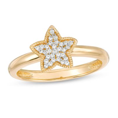 0.10 CT. T.W. Diamond Vintage-Style Star Ring in 10K Gold|Peoples Jewellers