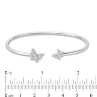 0.10 CT. T.W. Diamond Butterflies Flex Bangle in Sterling Silver|Peoples Jewellers