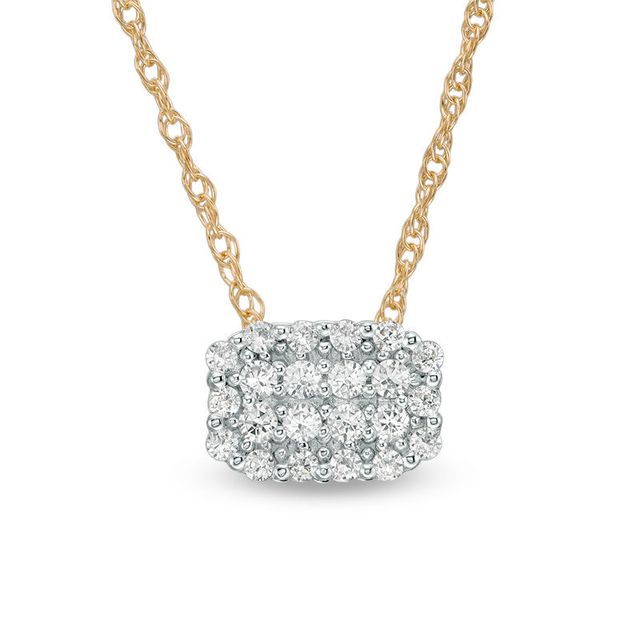 0.10 CT. T.W. Composite Diamond Cushion Pendant in 10K Gold|Peoples Jewellers