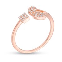 0.12 CT. T.W. Diamond Geometric Shapes Open Ring in 10K Rose Gold|Peoples Jewellers