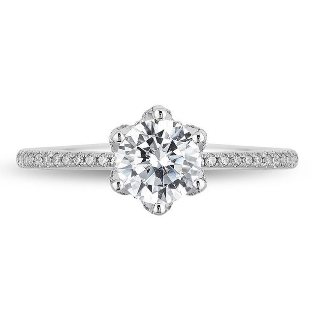 Enchanted Disney Elsa 1.25 CT. T.W. Diamond Snowflake Engagement Ring in 14K White Gold|Peoples Jewellers