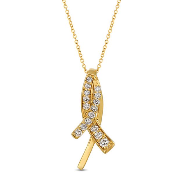 Le Vian® Crème Brûlée Diamonds™ 0.42 CT. T.W. Diamond Crossover Ribbon Pendant in 14K Honey Gold™|Peoples Jewellers