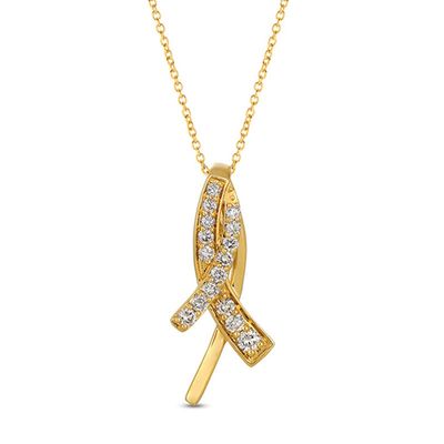 Le Vian® Crème Brûlée Diamonds™ 0.42 CT. T.W. Diamond Crossover Ribbon Pendant in 14K Honey Gold™|Peoples Jewellers